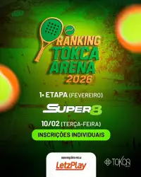 1ª ETAPA RANKING SUPER 8 TOKCA ARENA - 2026 - Duplas FEMININO A