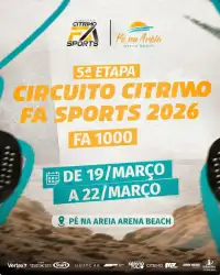 5ª Etapa - Circuito Citrino FA Sports 2026 - FA1000 - Pé na Areia (Uberlândia - MG)