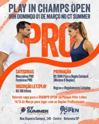 PLAY IN CHAMPS OPEN - MASCULINO A/PRÓ
