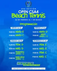 2er OPEN CSA4 de Beach Tennis - MASCULINO E