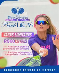 1• Circuito de Beach Tennis | Arena Sabino 2026 | 1ª Etapa - DUPLA MASCULINA C