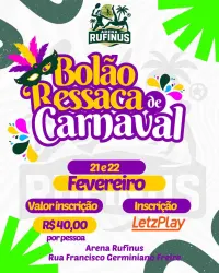 Bolão Ressaca de Carnaval  - Dupla Mista - INICIANTE