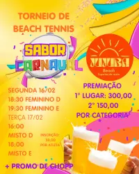 TORNEIO DE BEACH TENNIS SABOR CARNAVAL 🤪🍻☀️🎾 - Feminina - E *DUPLA FEMININA E*