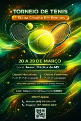 Circuito de Tênis RM Eventos Esportivos 2026 - 1ª Etapa  Clinica ACQUÁ Open de Tênis - Feminina 3ª Classe