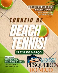 TORNEIO DE BEACH TENNIS PESQUEIRO DO NECO  - DUPLA MISTA D