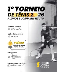 1ª TORNEIO DE TÊNIS 2026 - ALUNOS SUCENA INSTITUTO - MASCULINA - INICIANTE