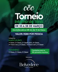 Torneio de tênis CCC etapa: Belvedere Home Resort  - 3ª Classe masculino 