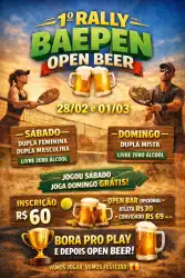 1ª RALLY BAEPEN OPEN BEER 🍻 -  DUPLA MISTA - LIVRE ZERO ÁLCOOL