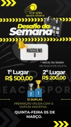 SUPER DESAFIO MASCULINO D - R$ 700,00 - DUPLA MASCULINA D