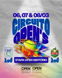 CBBT100 / FGBT300 - CIRCUITO OPENS DE BEACH TENNIS - SUBS - Dupla Feminina Sub 14