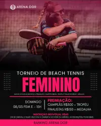 TORNEIO FEMININO CATEGORIA E - DUPLA FEMININA E Iniciante conforme regulamento
