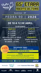 65º Aberto de Tênis 2026 - Pedra 90 - Ituverava - Abril 26 - Categoria - 50 anos acima