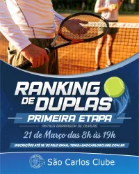 1ª Etapa - Ranking de Duplas São Carlos Clube - Ranking de Duplas