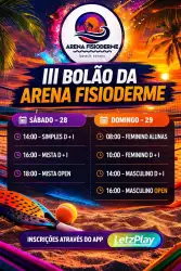 III BOLÃO DE BEACH TENNIS - ARENA FISIODERME - MASCULINO OPEN