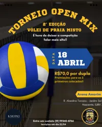 Torneio Open Mix - Misto Vôlei de Praia - Dupla mista livre