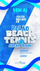 BOLÃO DE BEACH TENNIS DA ARENA TRAIRI - DUPLA MISTA INICIANTE