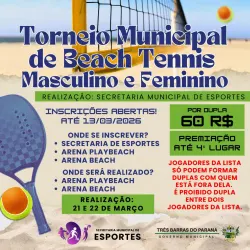 Municipal de beach tênis três barras do Paraná  - DUPLA MASCULINA