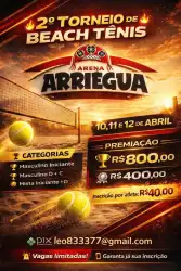 2º Torneio De Beach Tennis Arena Arriégua - DUPLA MASCULINA - INICIANTE