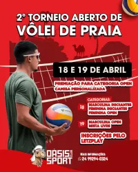 2º Torneio Aberto de Vôlei de Praia Oásis Sport Club - Dupla Masculina - OPEN