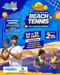 1ª Copa Municipal de Beach Tênis de São Lourenço do Piauí. - FEMININO MIX