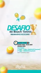 Desafio de Beach Tennis - Arena Club - Bacabal-MA - Dupla Masculina D+D, D+C, C+C e B+D