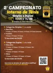 2º Master 1000 - 2026 (Campeonato Interno de Tenis de Campo) - 2ª Classe - Masculino- Simples