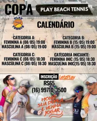 COPA PLAY BEACH TENNIS - MAIO 2026 - Copa Play Beach Tennis - Masculina B