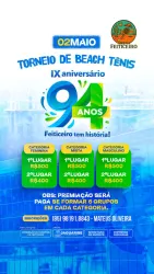 TORNEIO DE BEACH TENNIS IX ANIVERSÁRIO – 94 ANOS FEITICEIRO. - Dupla Masculina - OPEN
