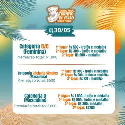 3º torneio de verão - DUPLAS MASCULINAS INICIANTES 