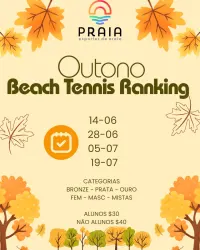 RANKING BEACH TENNIS OUTONO - Masculina Prata