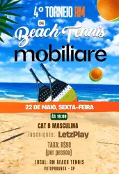 🔥 4° TORNEIO RM DE BEACH TENNIS MOBILIARE - DUPLA MASCULINA B