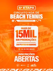5ª ETAPA CIRCUITO KOA DE BEACH TENNIS- 15K/200 Pontos - Dupla Feminino D