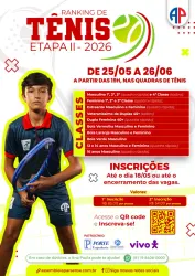 2ª ETAPA DO RANKING DE TÊNIS - 2026 - 2ª Classe Masculina
