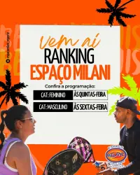 1° Ranking Espaço Milani 12° Etapa - MASCULINO