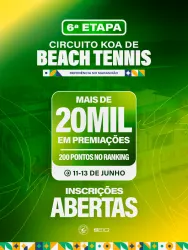 6ª ETAPA CIRCUITO KOA DE BEACH TENNIS-20K/200 Pontos - Dupla Feminino D