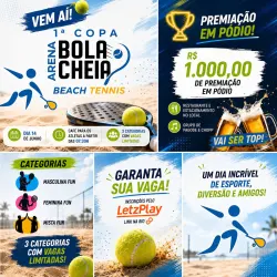 1ª COPA ARENA BOLA CHEIA DE BEACH TENNIS - Dupla Feminina - FUN