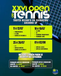 XXVI OPEN DE TENNIS - TROFÉU RECANTO DA CACHOEIRA - A LIVRE