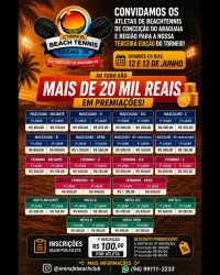 3° TORNEIO DE BEACH TENNIS ARENA JK - CATEGORIA FEMININA C/D  Ou D/D
