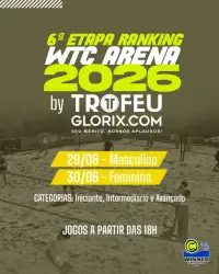 RANKING BT WTC ARENA 2026 - 6ª ETAPA TROFÉU GLORIX 🏆 - MASCULINO INTERMEDIÁRIO (C)