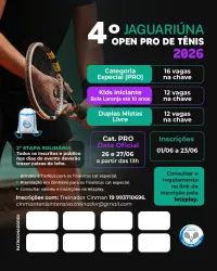 4° Jaguariúna Open PRO de Tênis 2026