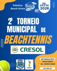 2 TORNEIO MUNICIPAL DE BEACH TENNIS - PBA / CRESOL - CATEGORIA MASCULINO C/B