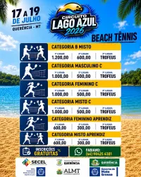 CIRCUITO LAGO AZUL 2026 BEACH TENNIS  - APRENDIZ   MASCULINO 