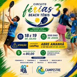 Circuito Férias de Beach Tennis 3 Edição - 40 Graus e Clube Campestre  - Categoria Feminino C