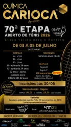 70ª ETAPA  - QUÍMICA CARIOCA OPEN - ABERTO DE TÊNIS - PEDRA 90 - NRT - FRANCA - Categoria - Dupla B