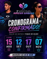 2º Circuito de Beach Tennis - Arena Sabino - DUPLA FEMININA C GRUPO 2 - 13:00