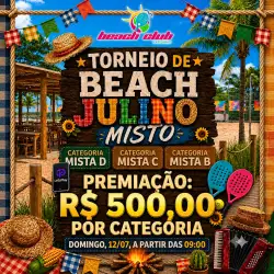 Torneio Julino PREMIAÇÃO R$ 500,00 - DUPLA MISTA C