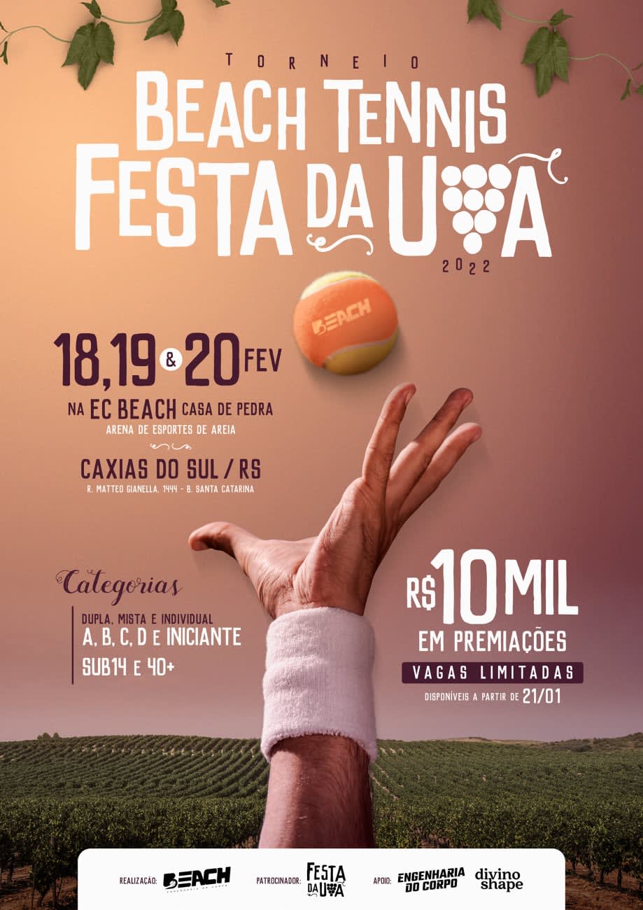 Já garantiu sua vaga para os nossos torneios de Padel e Beach Tennis? 😎  Nos dias 17, 18 e 19 de fevereiro venha competir nas moda… em 2023