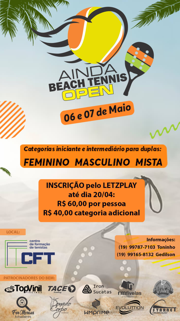 Informações do Torneio OPEN CENTER SPORT AABB PROMISSÃO DE BEACH TENNIS -  LetzPlay