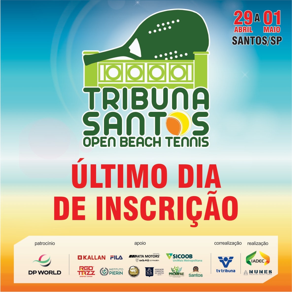 Torneio A Tribuna de Tênis define chaves de duplas neste domingo
