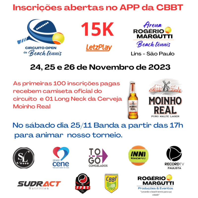 Informações do Torneio Torneio Interno de Beach Tennis - Clube Espigão -  Edição 1 - LetzPlay